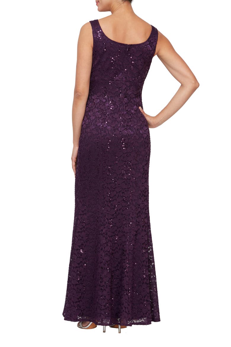 Sequin Lace A-Line Gown with Jacket, Alternate, color, EGG