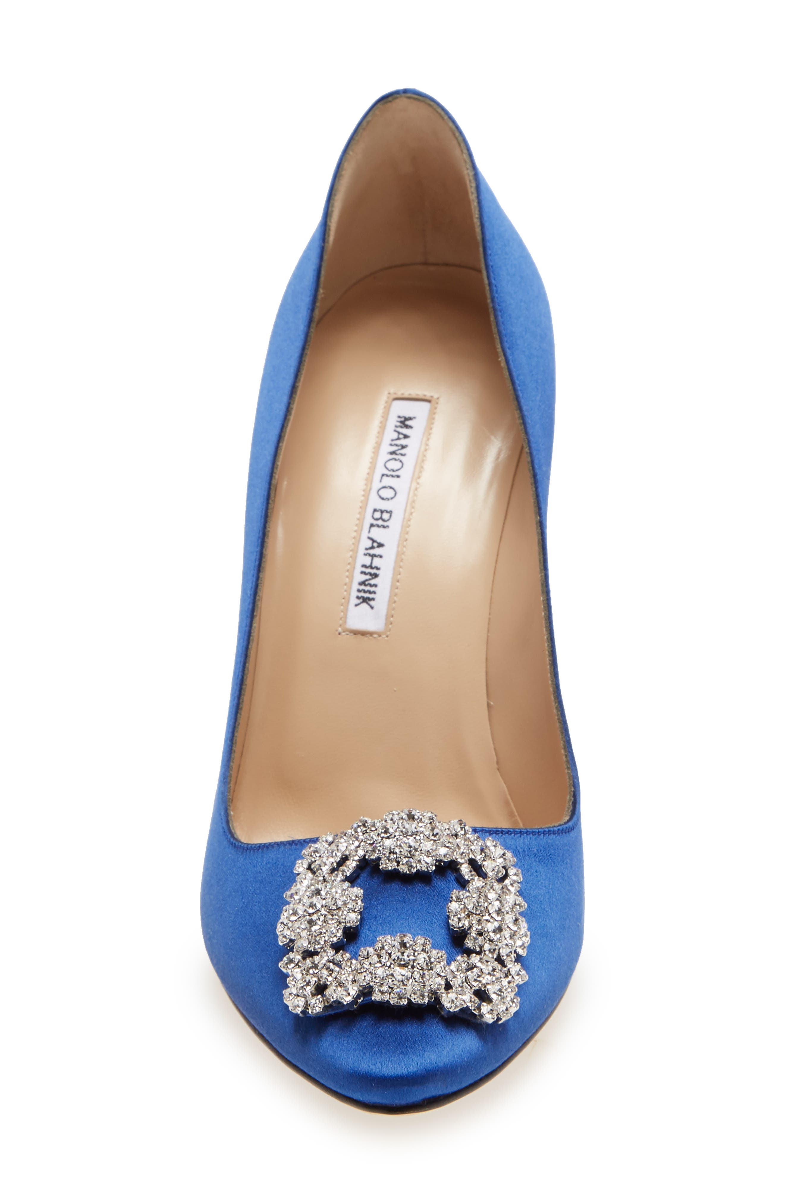 Hangisi Pointed Toe Pump, Alternate, color, BLUE SATIN/ CLEAR