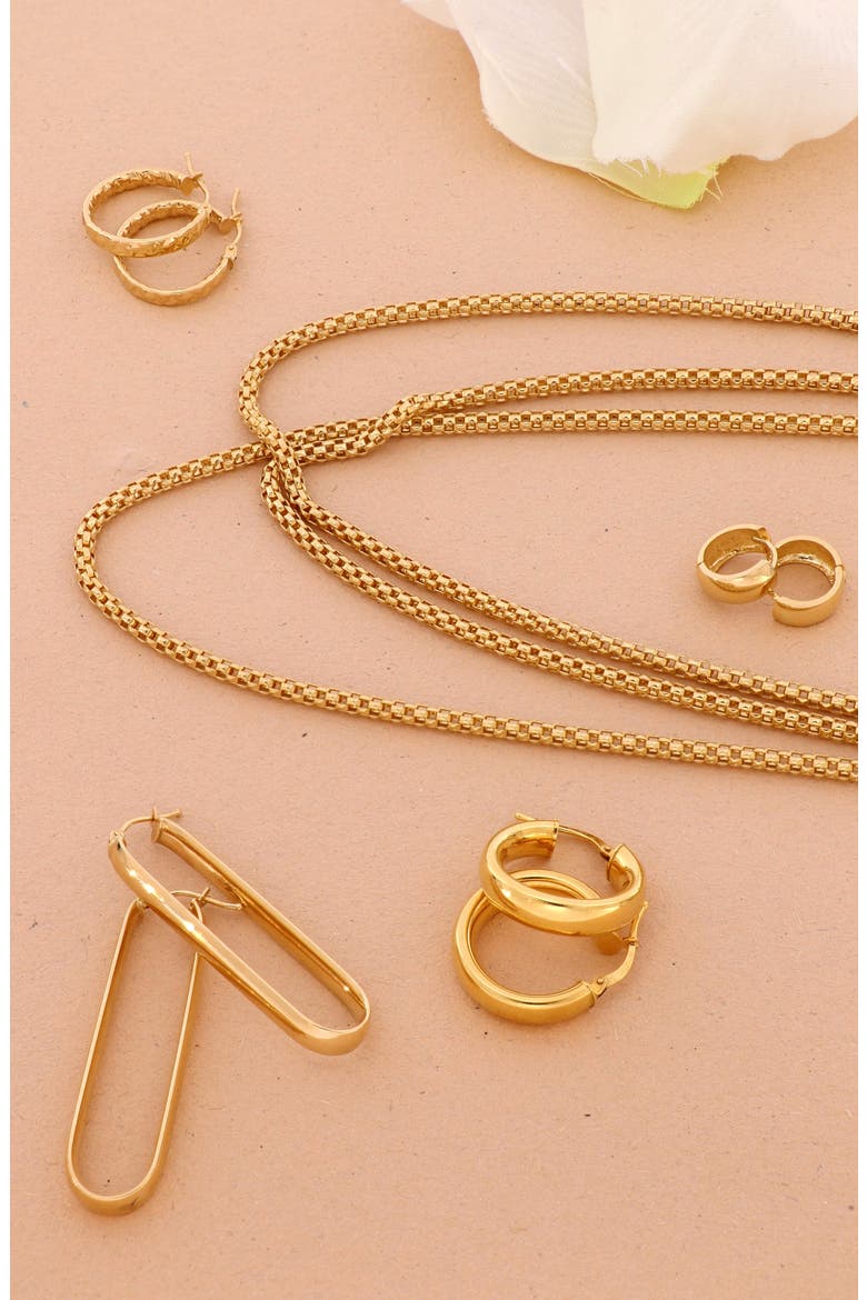 Hammered 14K Gold Hoop Earrings (Nordstrom Exclusive), Alternate, color, 14K YELLOW GOLD