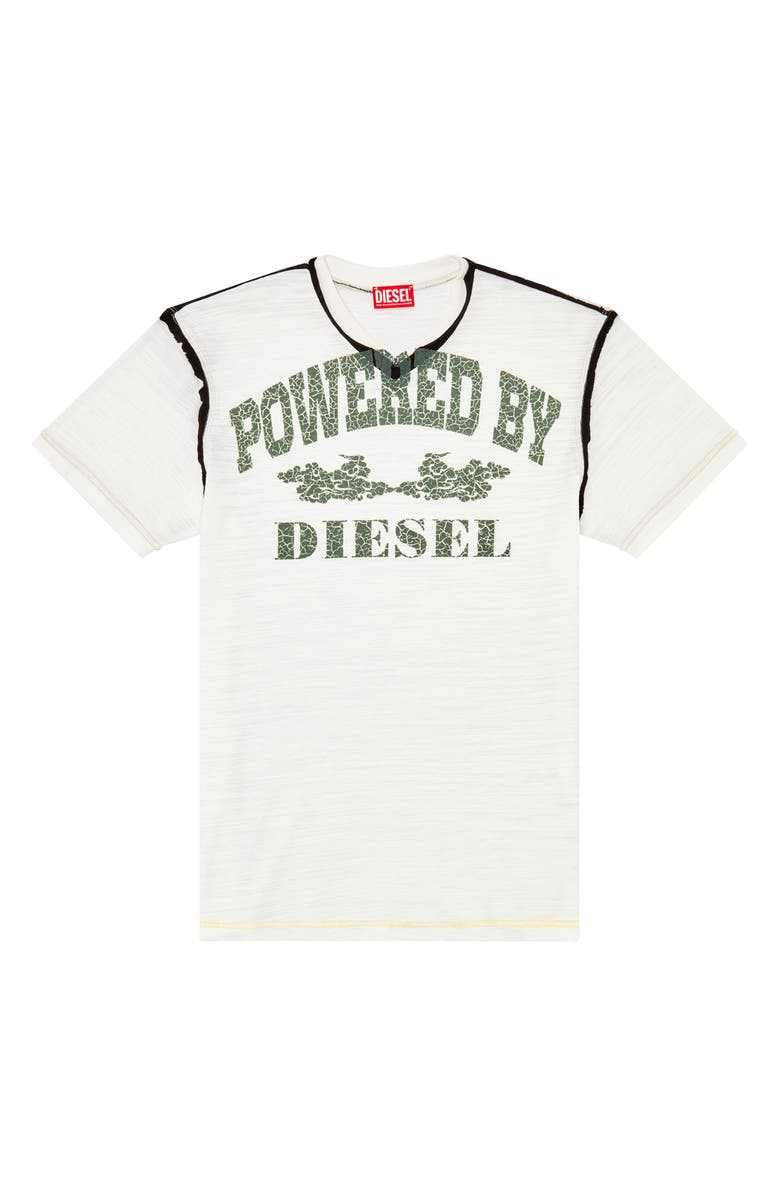 DIESEL<sup>®</sup> Raw Edge Cotton Graphic T-Shirt, Alternate, color, 