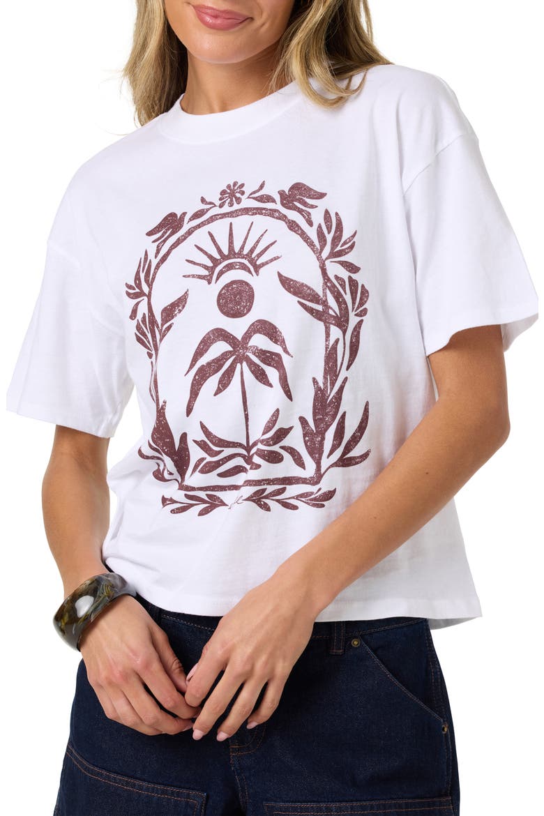 Framed Flora Graphic Tee, Alternate, color, WHITE