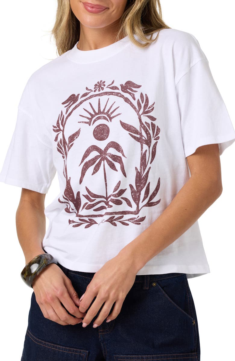 O'Neill Framed Flora Graphic Tee, Alternate, color, White