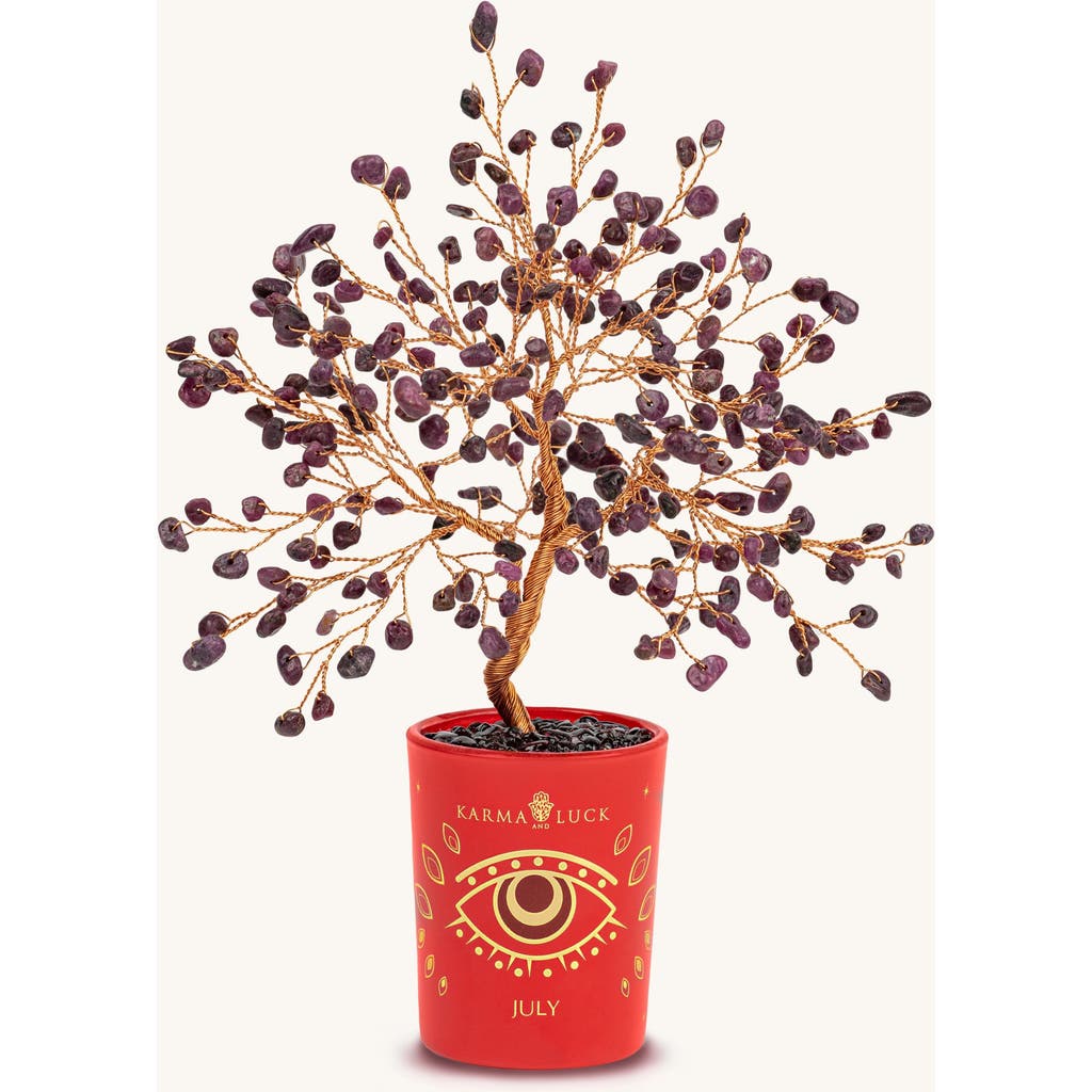 Karma And Luck Courageous Heart Ruby July Birthday Tree In Red