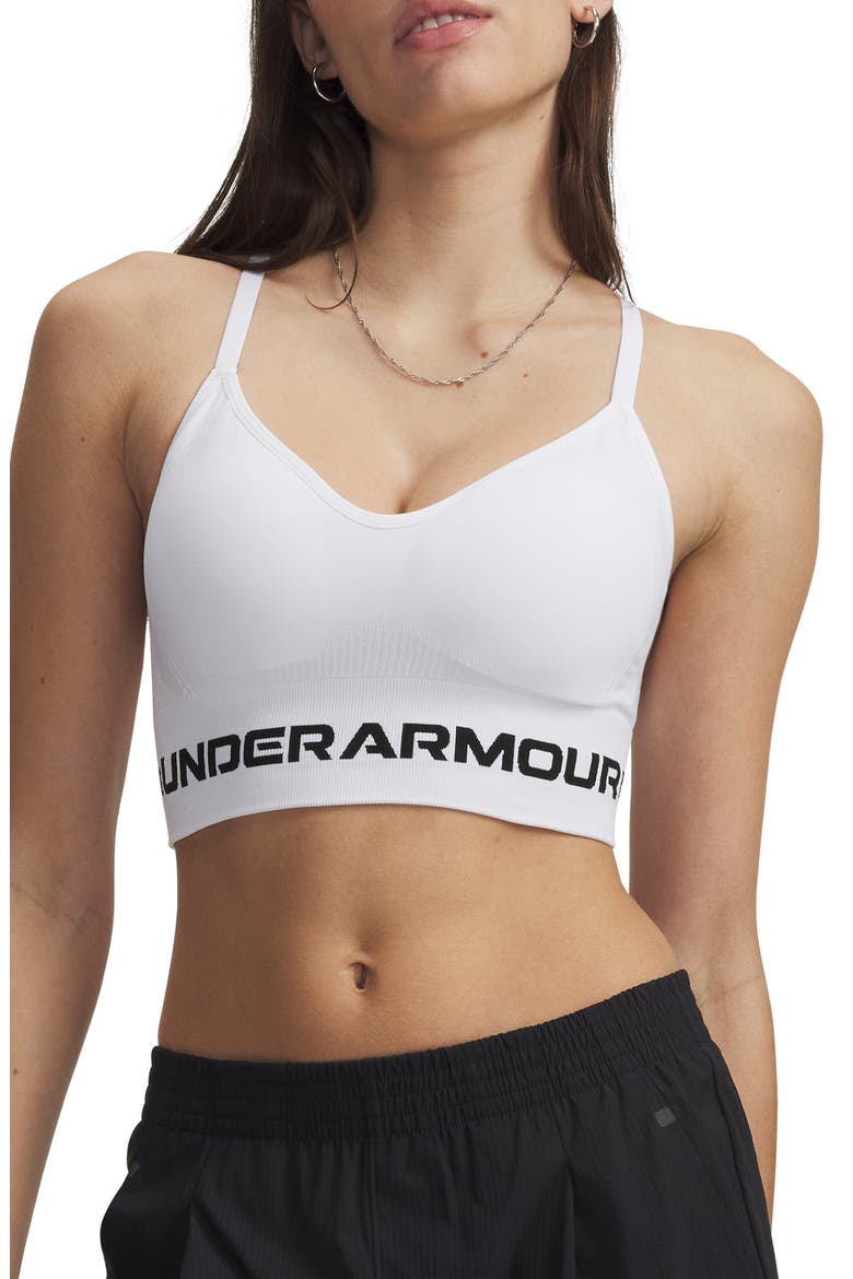 Seamless Low Longline Sports Bra, Main, color, WHITE