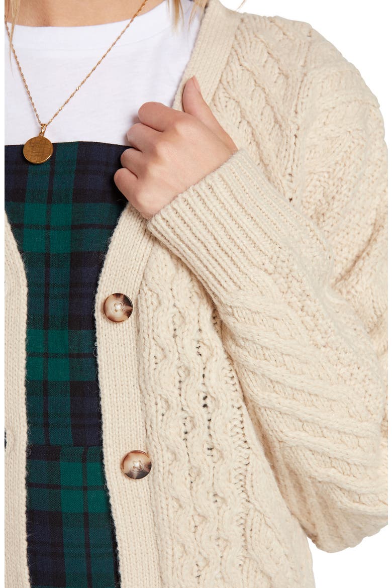 Bettergetter Cable Cardigan, Alternate, color, CREAM