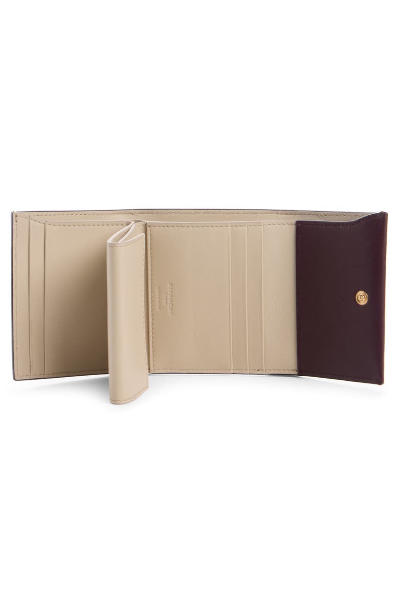 Givenchy Mini Day Leather Trifold Wallet, Alternate, color, Burgundy
