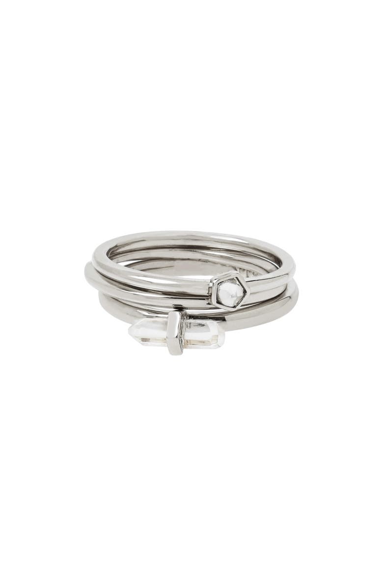 AllSaints Set of 3 Stackable Rings, Main, color,