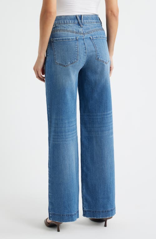 Wit & Wisdom Gracie Skyrise Double Side Seam Wide Leg Jeans In Blue