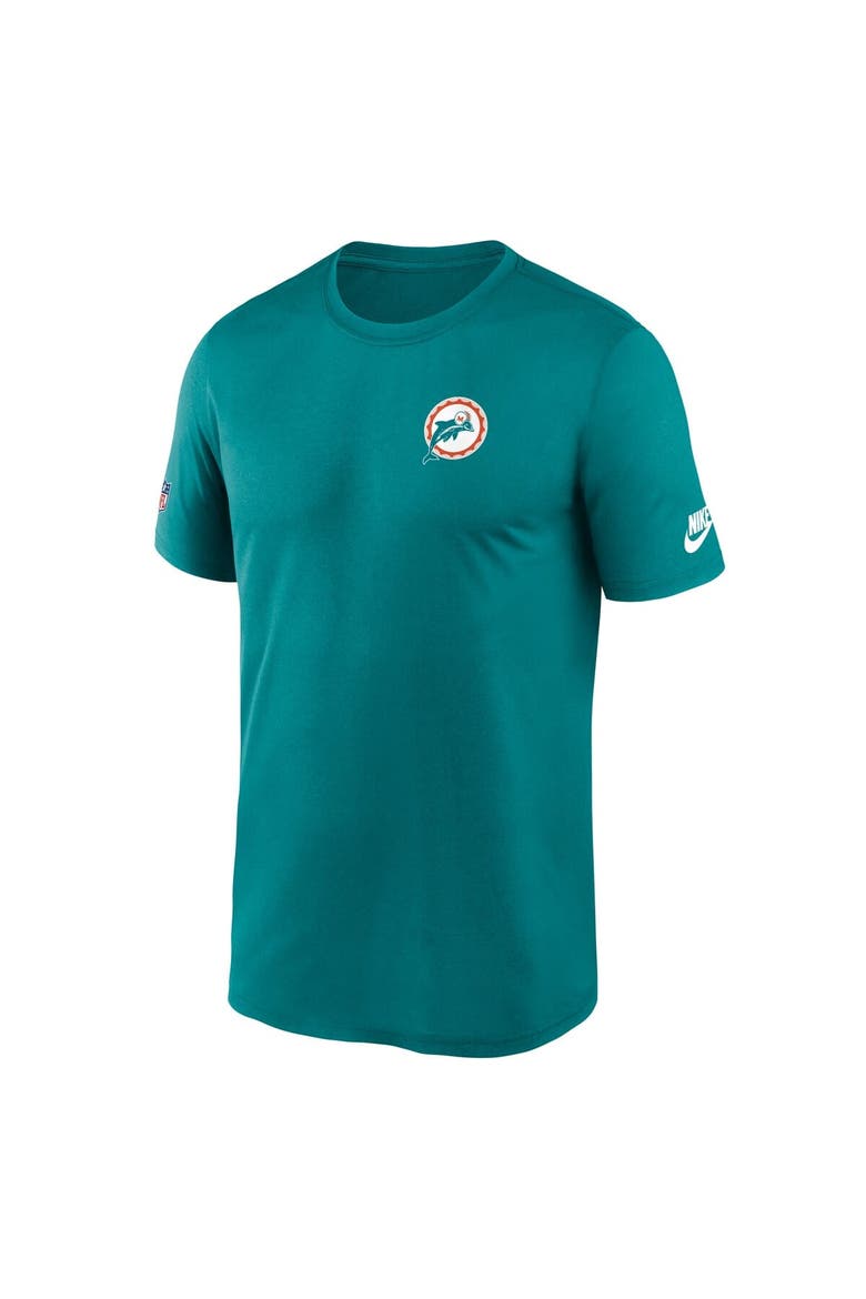 Men's Nike Aqua Miami Dolphins Sideline Alt Pack Small Logo Legend Performance T-Shirt, Alternate, color, Aqua