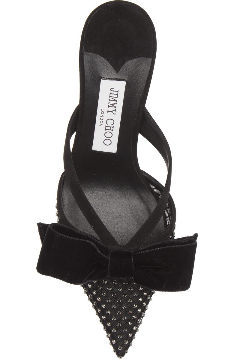 Jimmy Choo Flaca Bow & Crystal Embellished Pointed Toe Mule, Alternate, color,