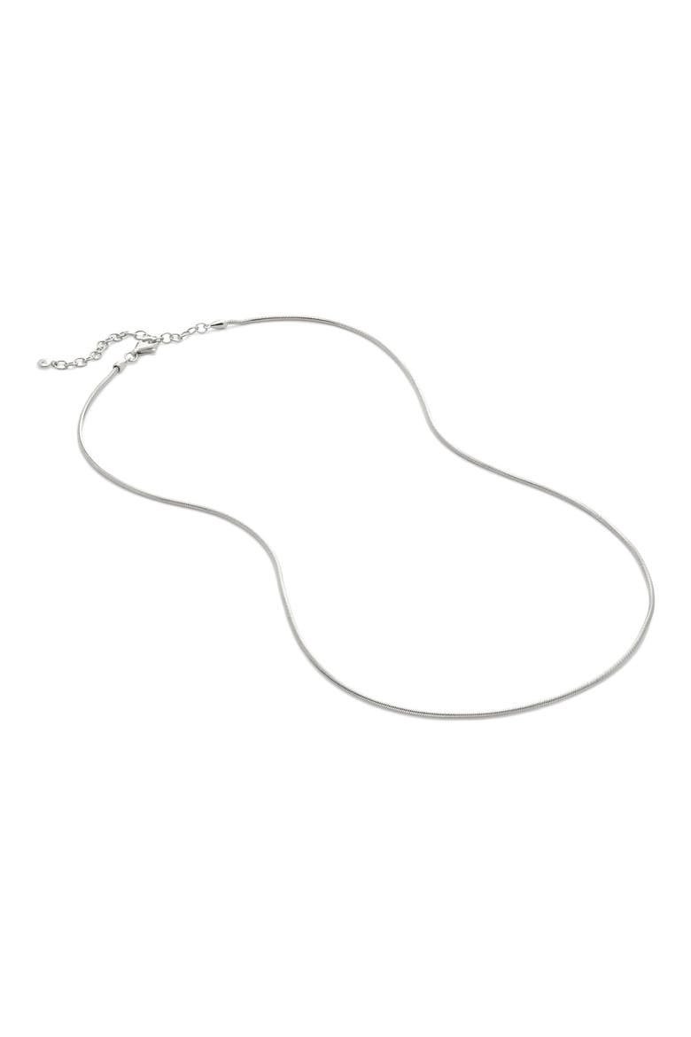 Thin Snake Chain Necklace, Main, color, STERLING SILVER