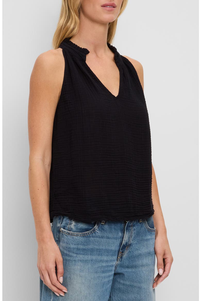 Viola Split Neck Tank, Alternate, color, BLACK