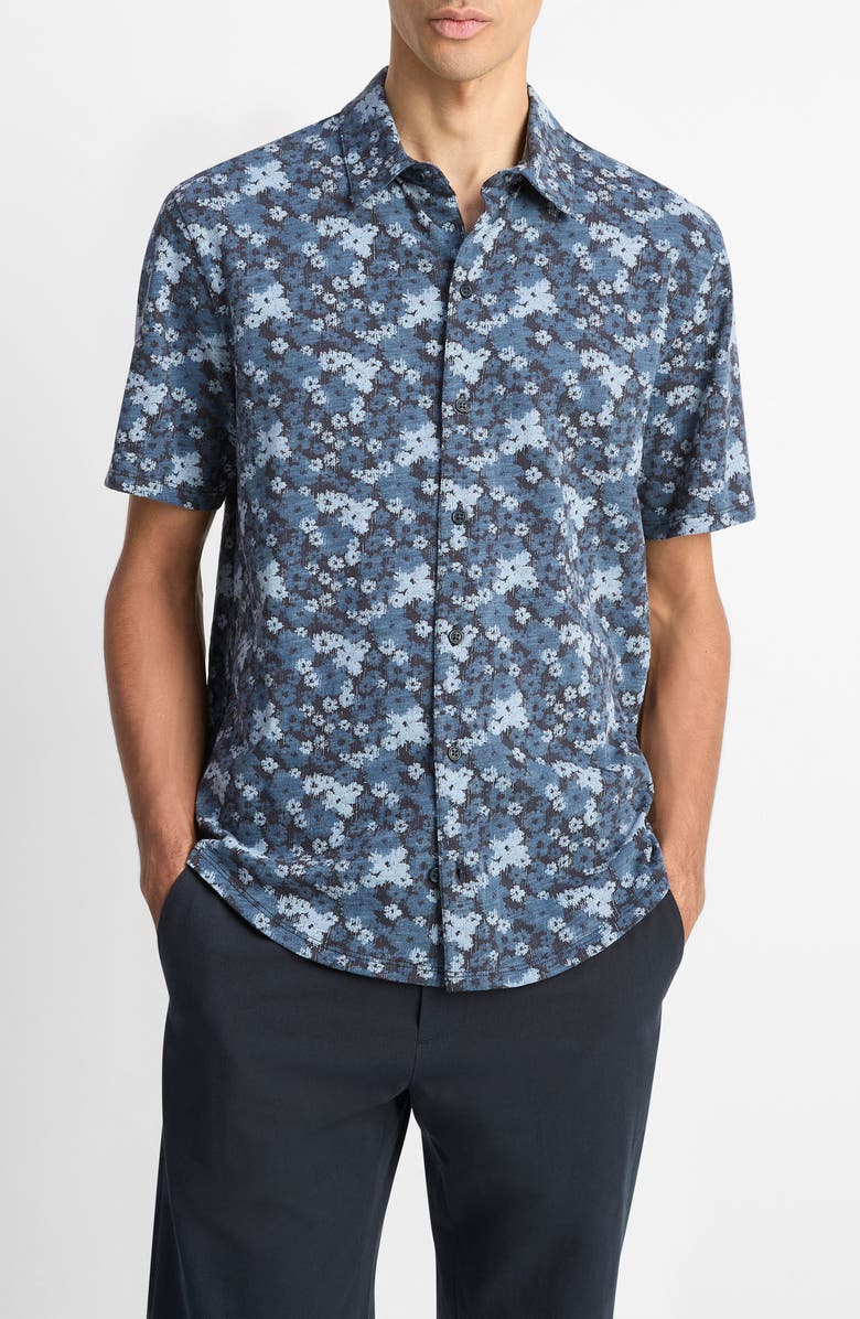Vince Short Sleeve Button-Up Shirt, Main, color, Coastal Combo