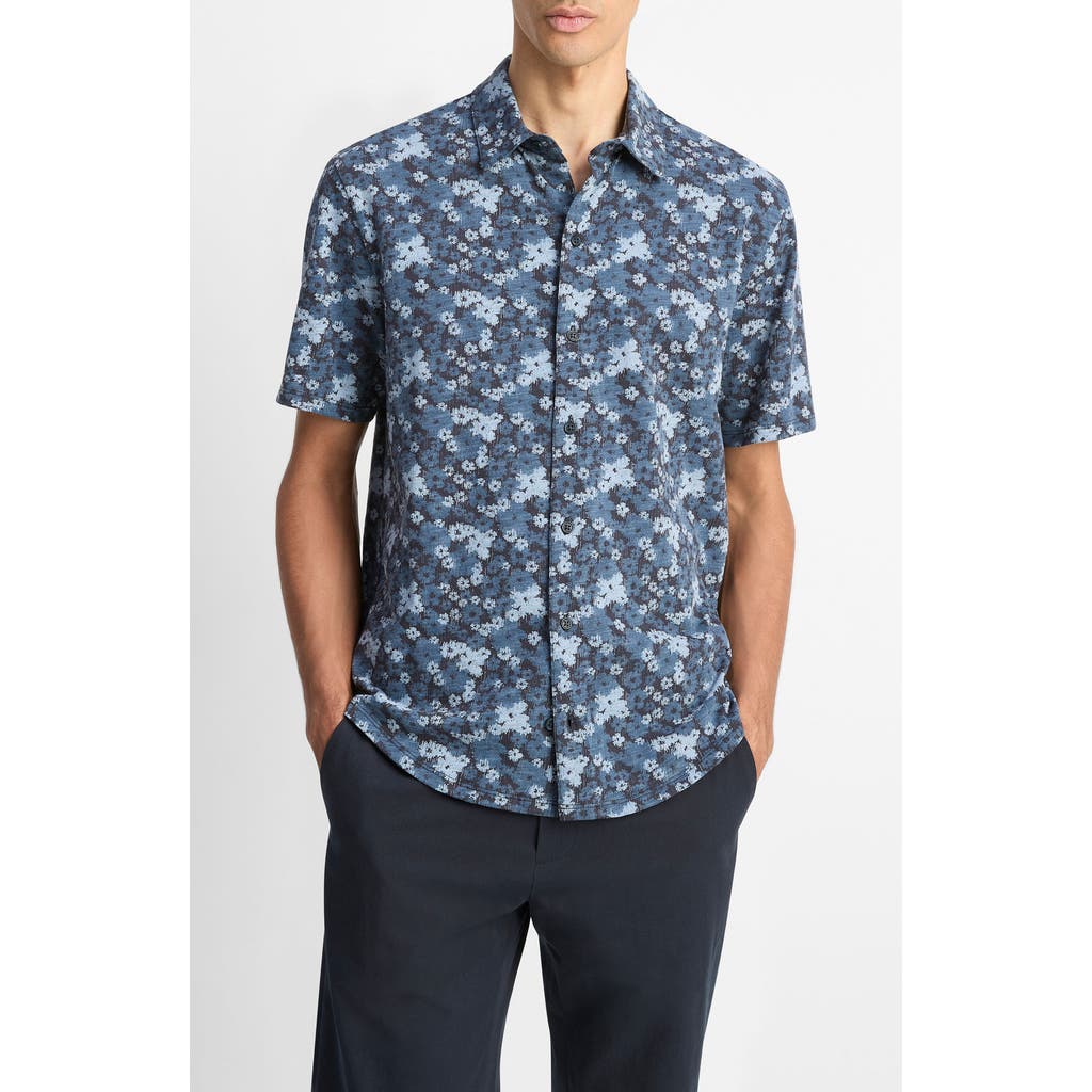 Vince Regular Fit Floral Short Sleeve Shirt In Multi