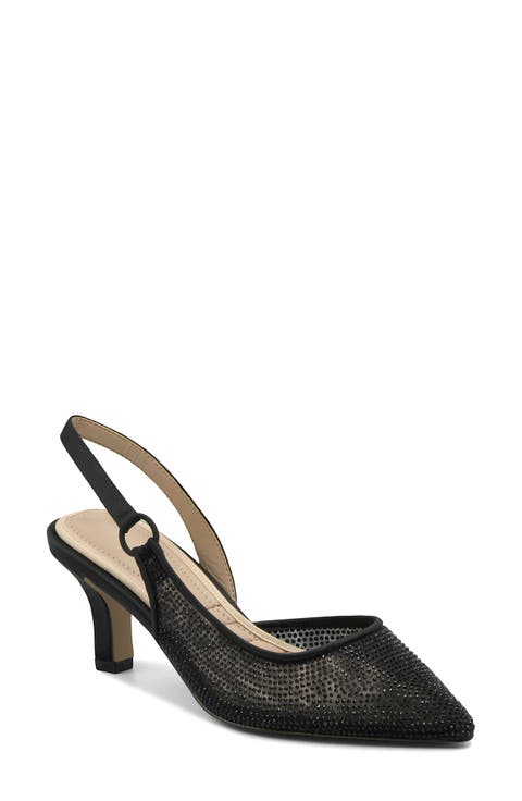 Piperrs Crystal Kitten Heel Slingback Pump (Women)