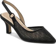 Adrienne Vittadini Piperrs Crystal Kitten Heel Slingback Pump