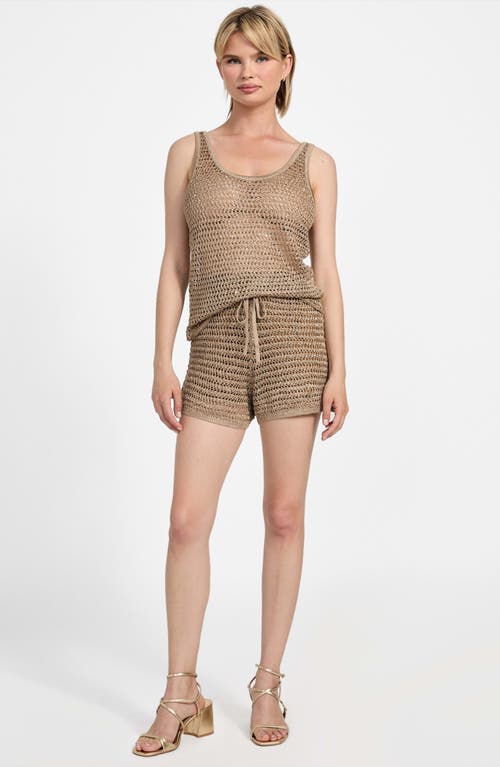 Guess Ava Open Stitch Tank In Brown