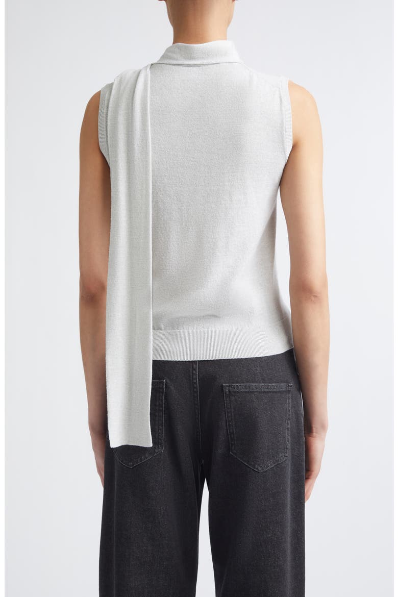 Sleeveless Sweater with Scarf, Alternate, color, 150 CREAM
