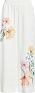 Vince Camuto Floral Smocked Waist Wide Leg Pants