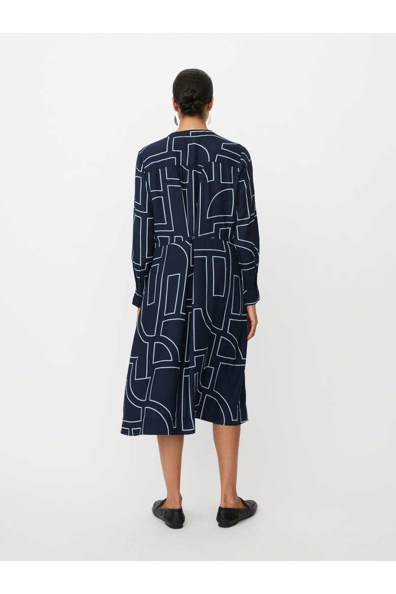 Nataly Long Sleeve A-Line Midi Dress, Alternate, color, Navy Blazer