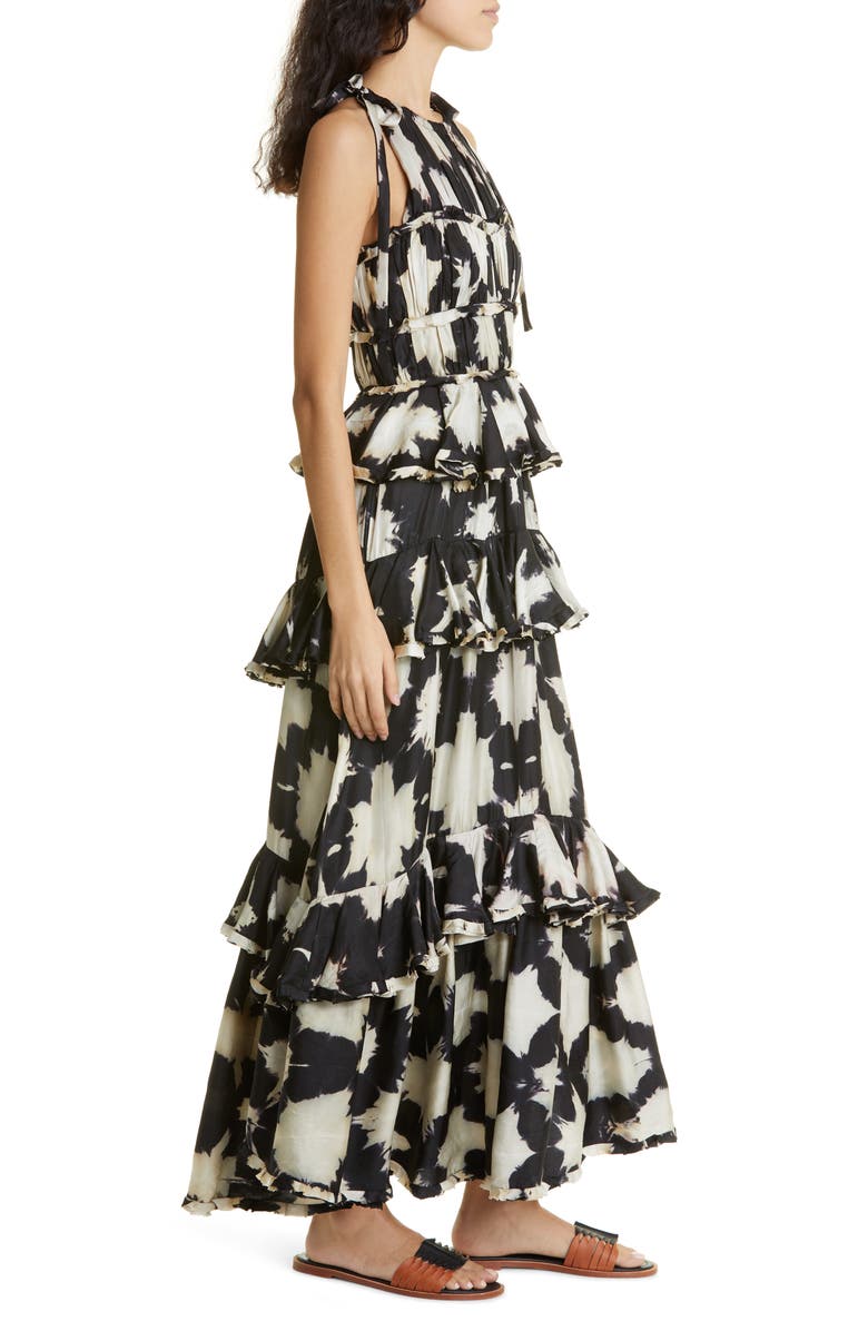 Ulla Johnson Serafina Floral Tiered Silk Gown, Alternate, color,