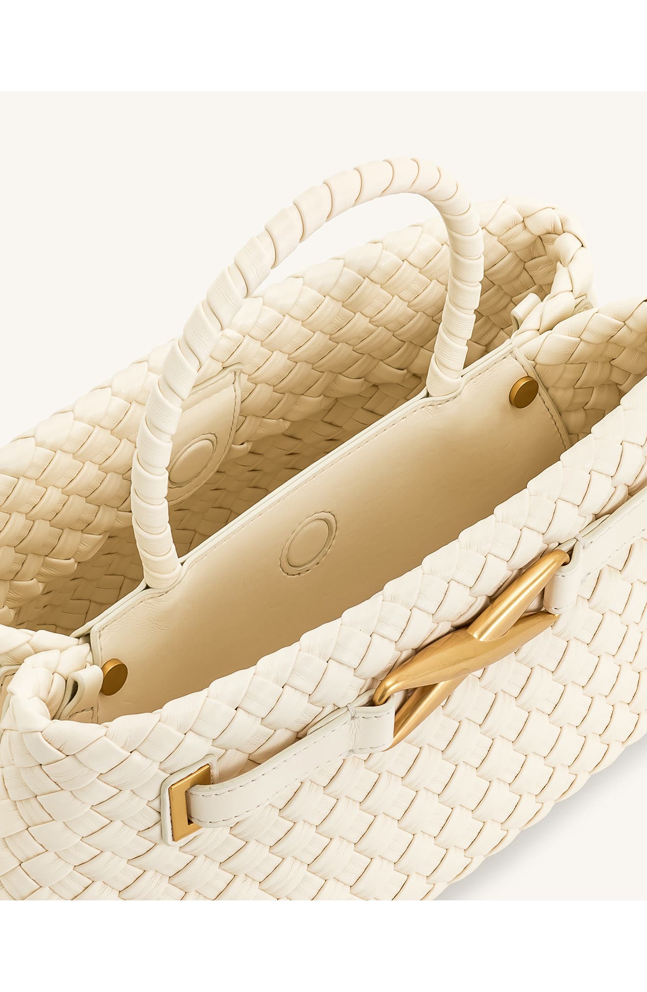 JW PEI Elora Woven Faux Leather Tote Bag, Alternate, color, White