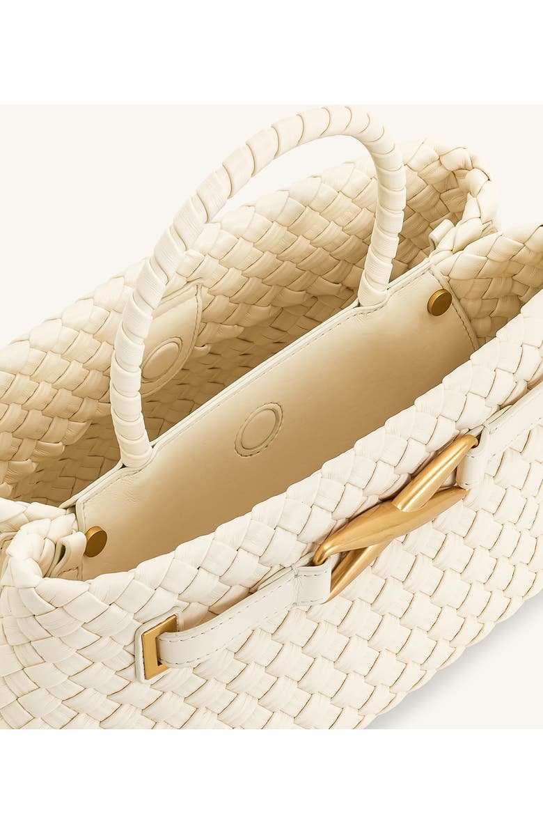 JW PEI Elora Woven Faux Leather Tote Bag, Alternate, color, White