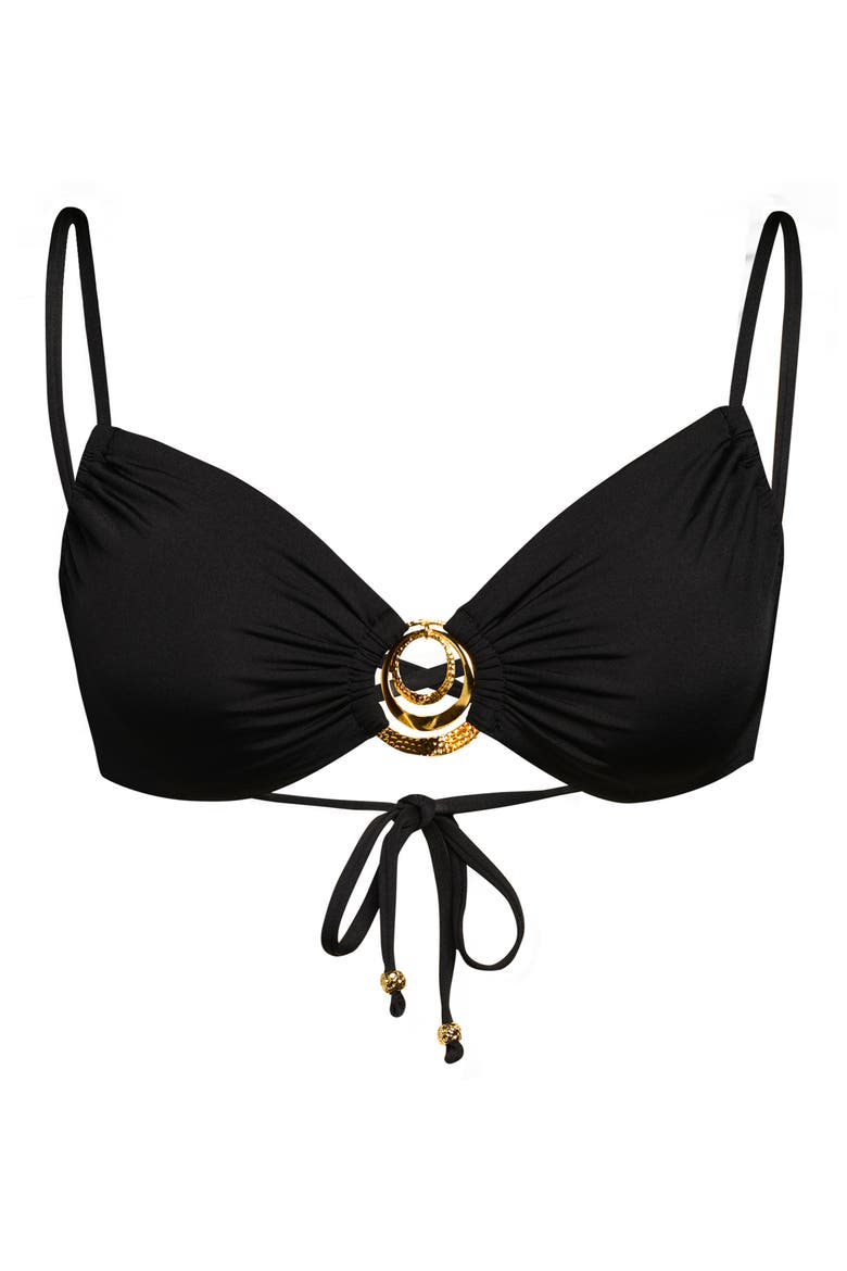 Solids Sweetheart Bikini Top, Alternate, color, BLACK