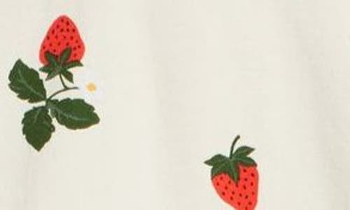 Melody Ehsani Strawberry Print Cotton Hoodie In Buttercream