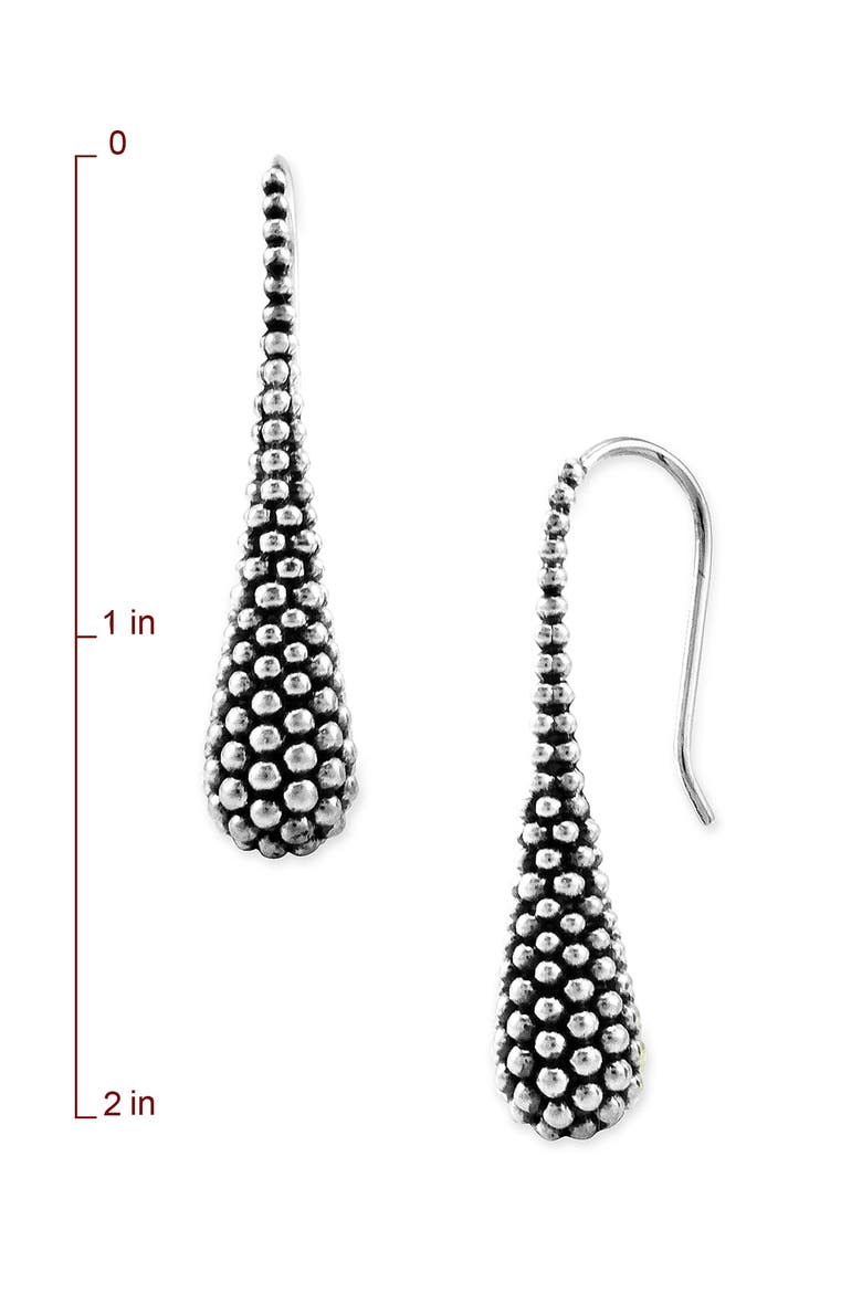 Sterling Silver Caviar Teardrop Earrings, Alternate, color, STERLING SILVER