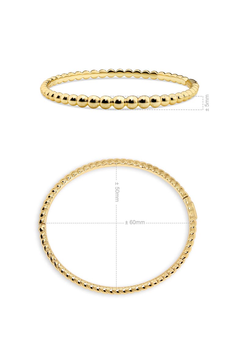 Beaded Ball Bangle Bracelet in Gold Plated Sterling Silver, Alternate, color, Yellow Gold