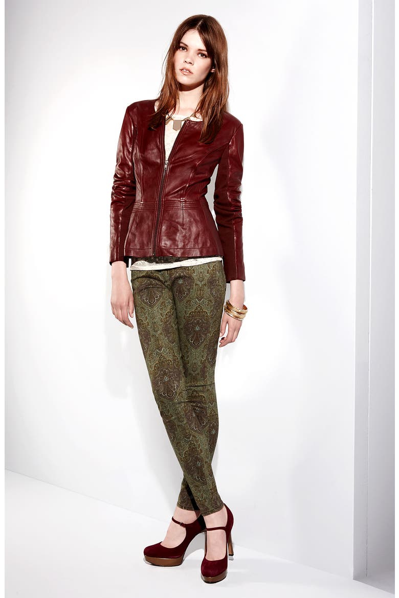 Denim 'Verdugo' Print Skinny Jeans, Alternate, color, ESTATE GREEN PAISLEY
