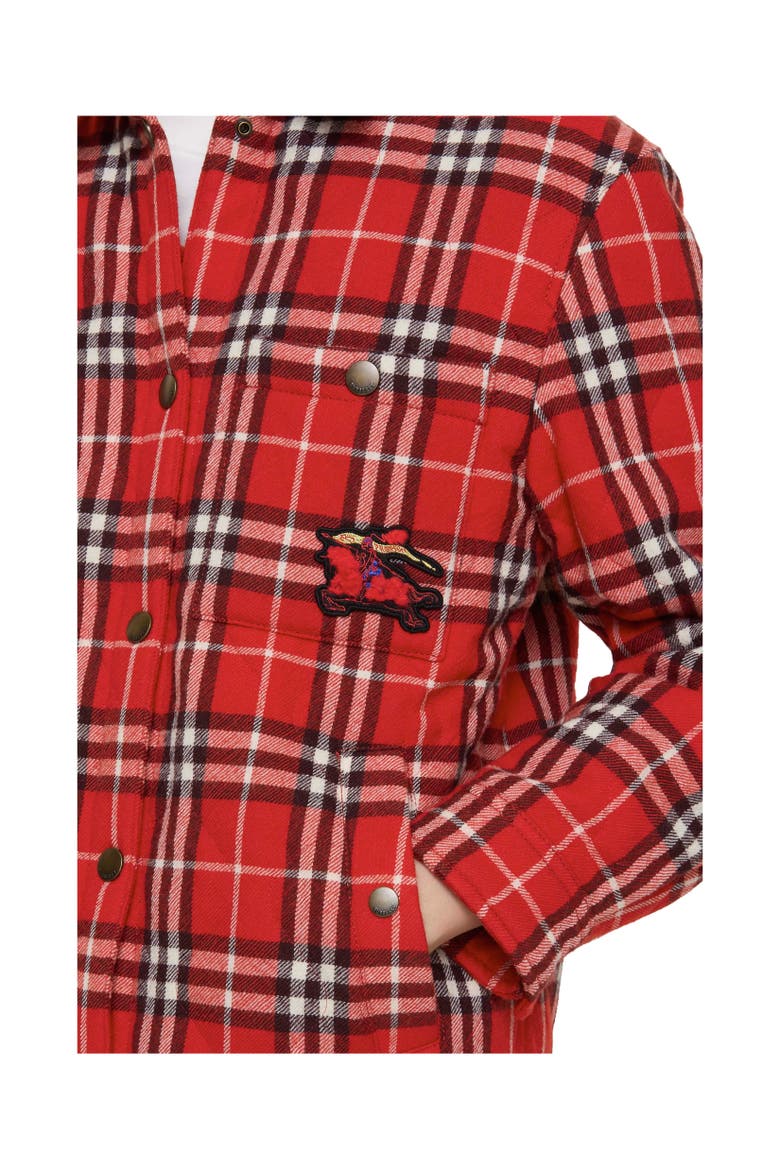 Check Wool Overshirt, Alternate, color, Crayon red
