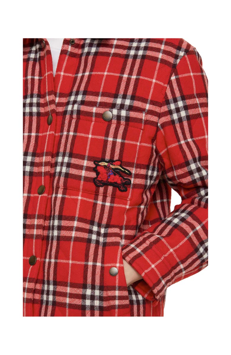 Burberry Check Wool Overshirt, Alternate, color, Crayon Red