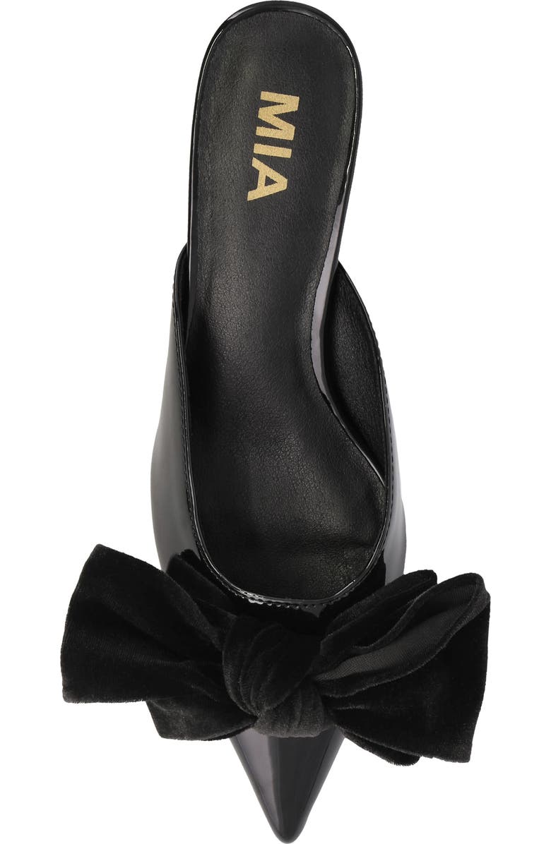 MIA Chantelle Velvet Bow Mule, Alternate, color, Black