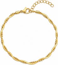 Spero London Bead Chain Twisted Sterling Silver Bracelet