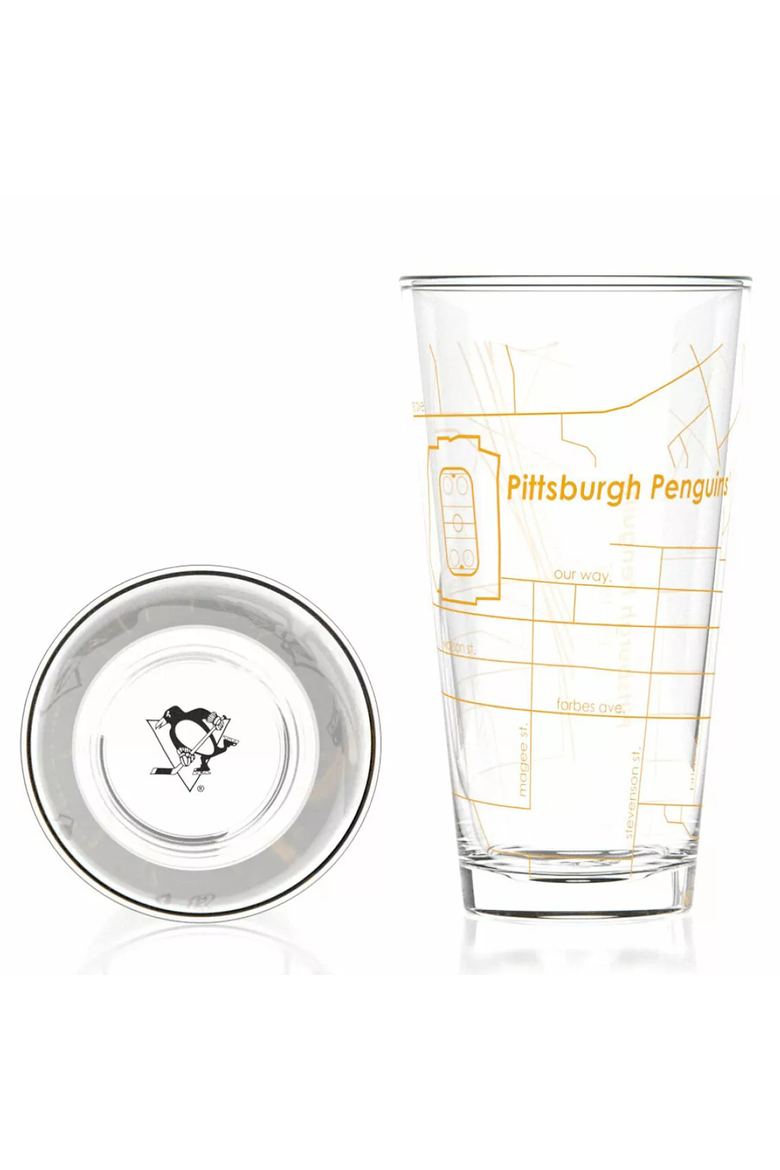 NHL Arena Map Pint Glasses - Set of 2, Alternate, color, Pittsburgh Penguins