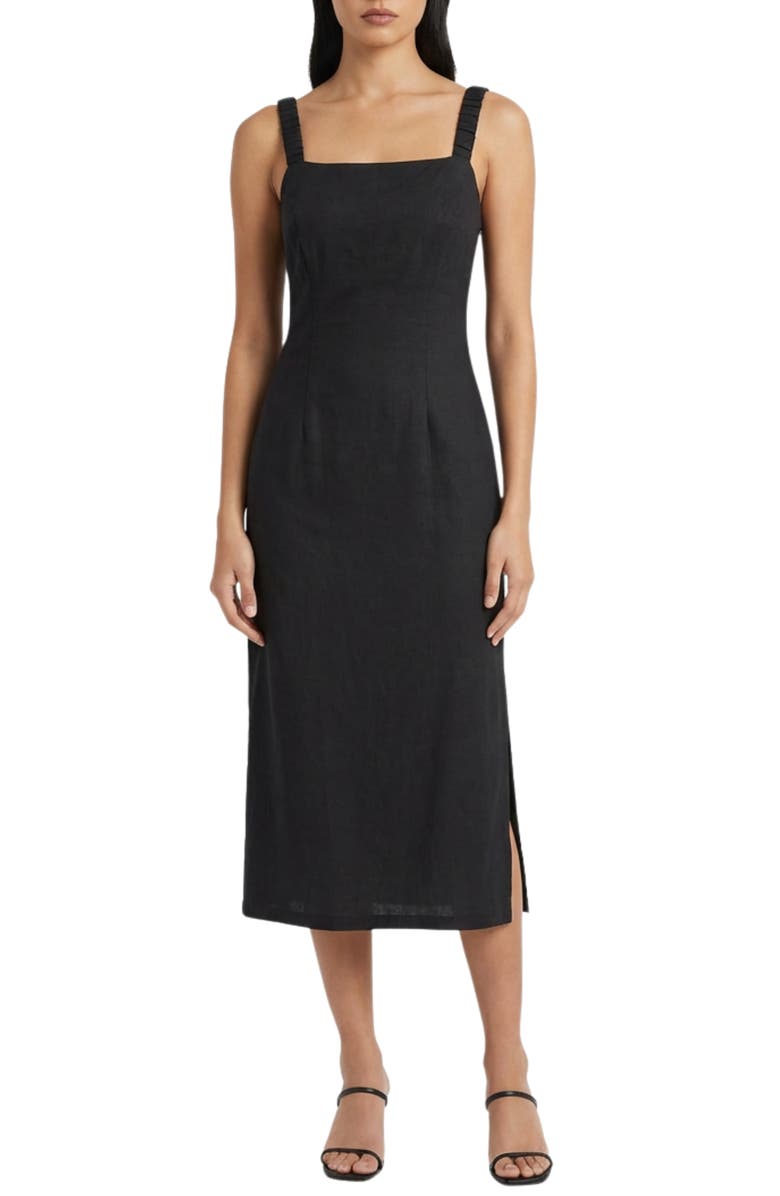 The Good Journey Linen Blend Midi Dress, Main, color,