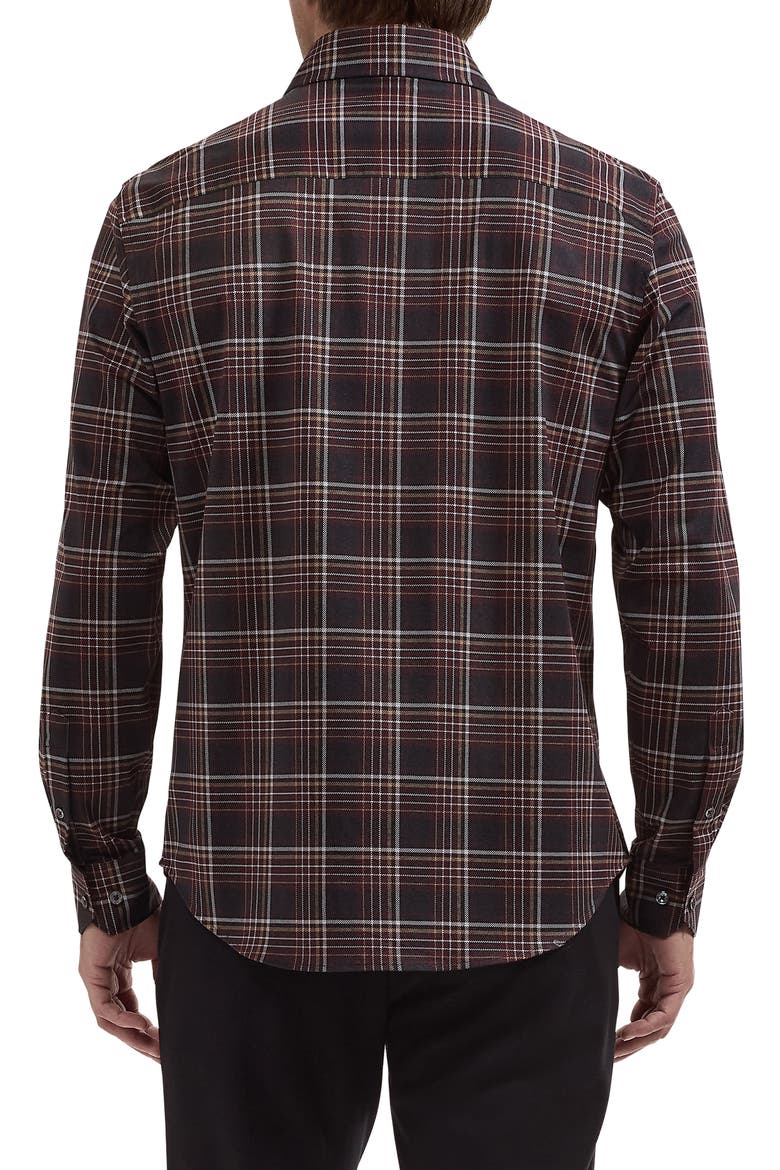 Devon OoohCotton Plaid Button Up Performance Shirt, Alternate, color, BURGUNDY