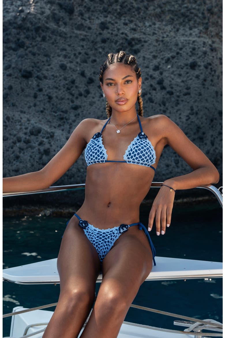 Missy Side Tie Crochet Bikini Bottoms, Alternate, color, LIGHT BLUE
