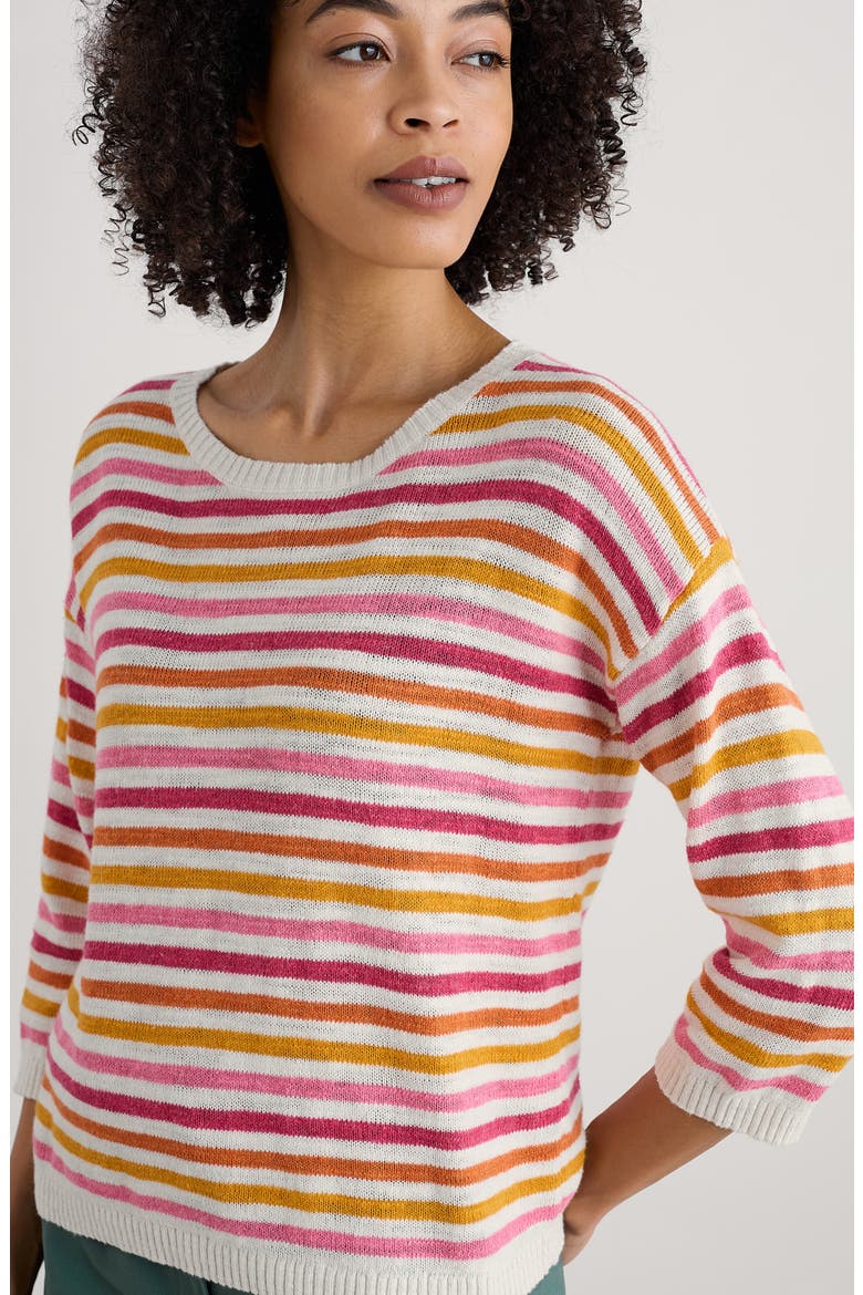Knavock Stripe Organic Cotton & Linen Sweater, Alternate, color, KNIT MINI CORNISH TULIP MULTI