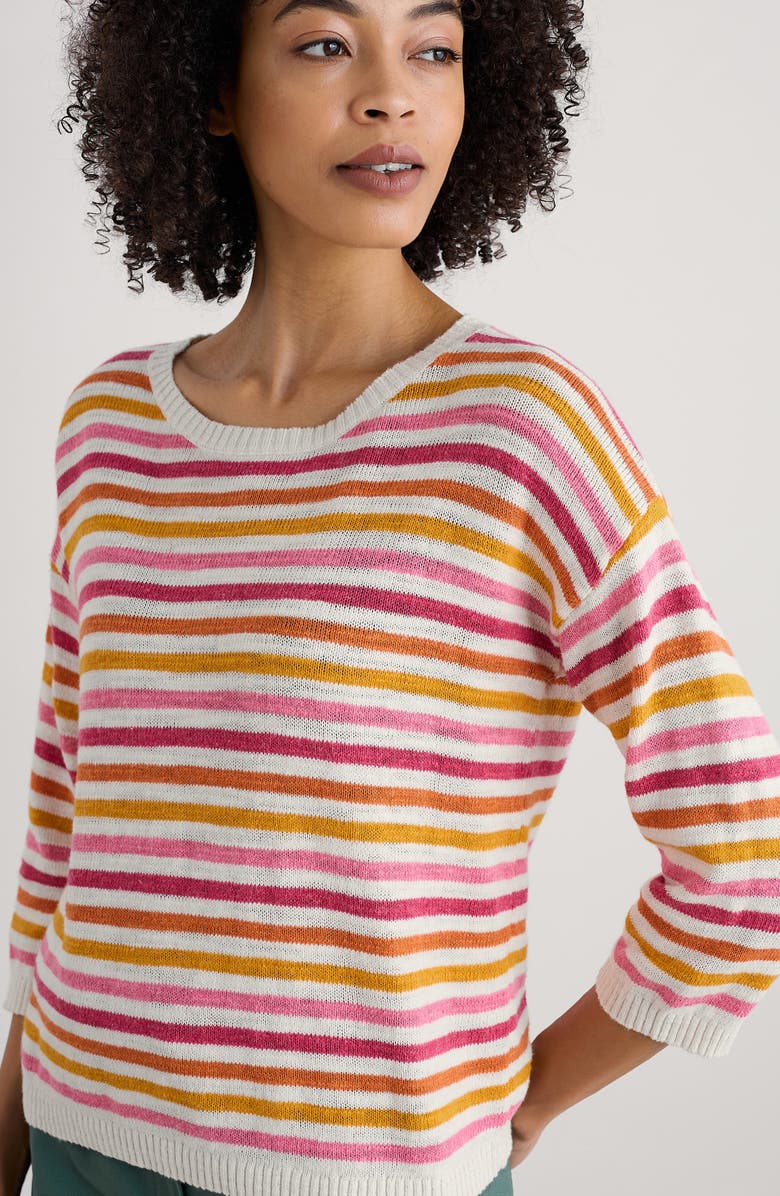 Seasalt Cornwall Knavock Stripe Organic Cotton & Linen Sweater, Alternate, color, Knit Mini Cornish Tulip Multi