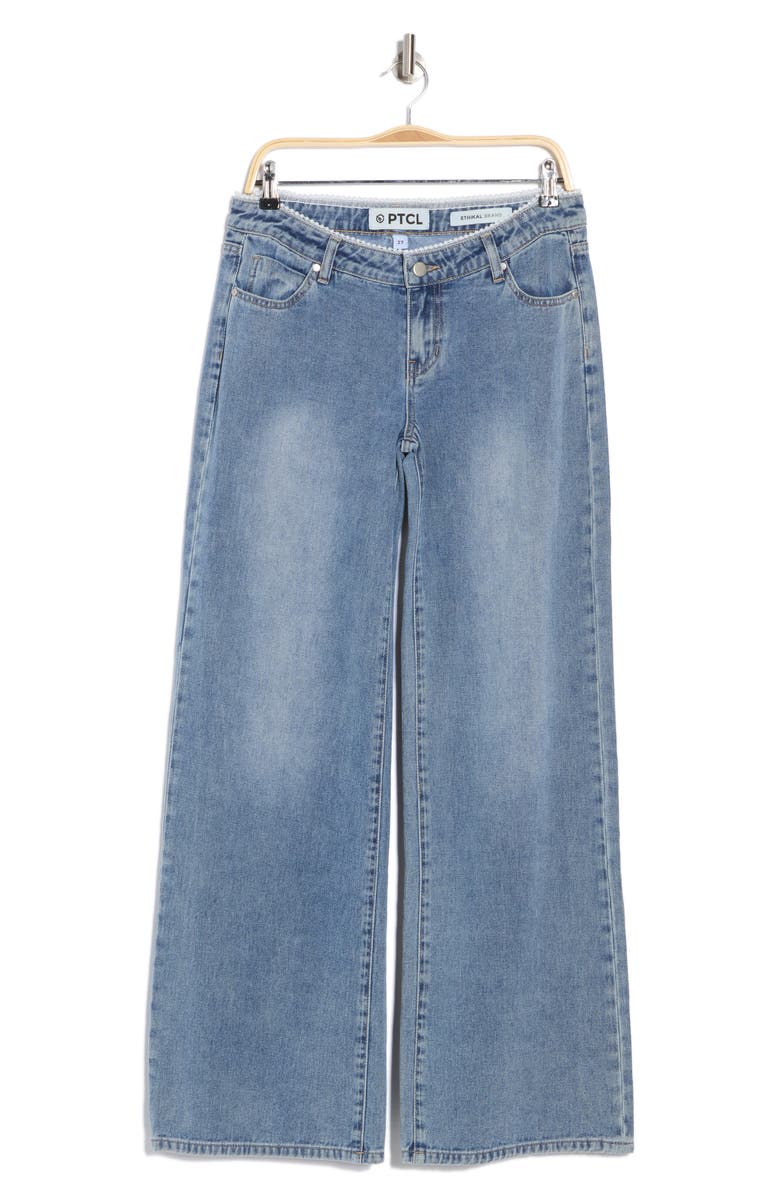 PTCL Pearly Bead Low Rise Wide Leg Jeans, Alternate, color, 