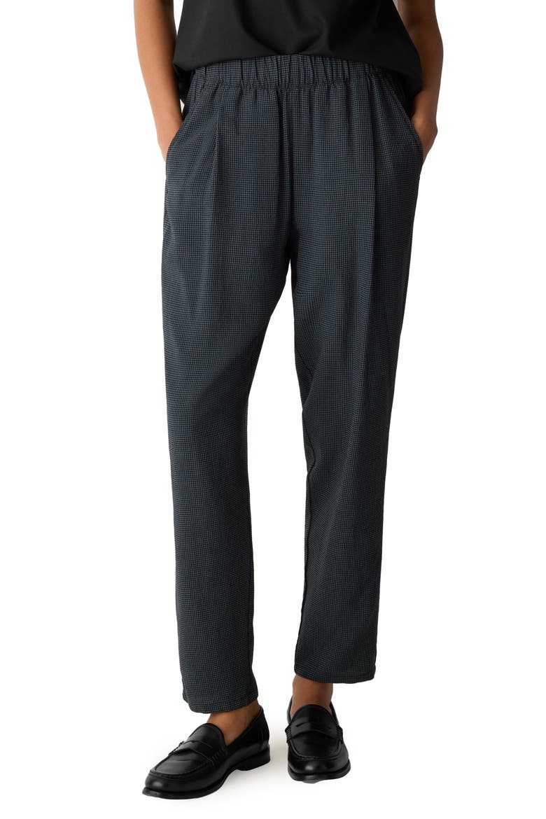 Check Tapered Ankle Pants, Main, color, EUCLY