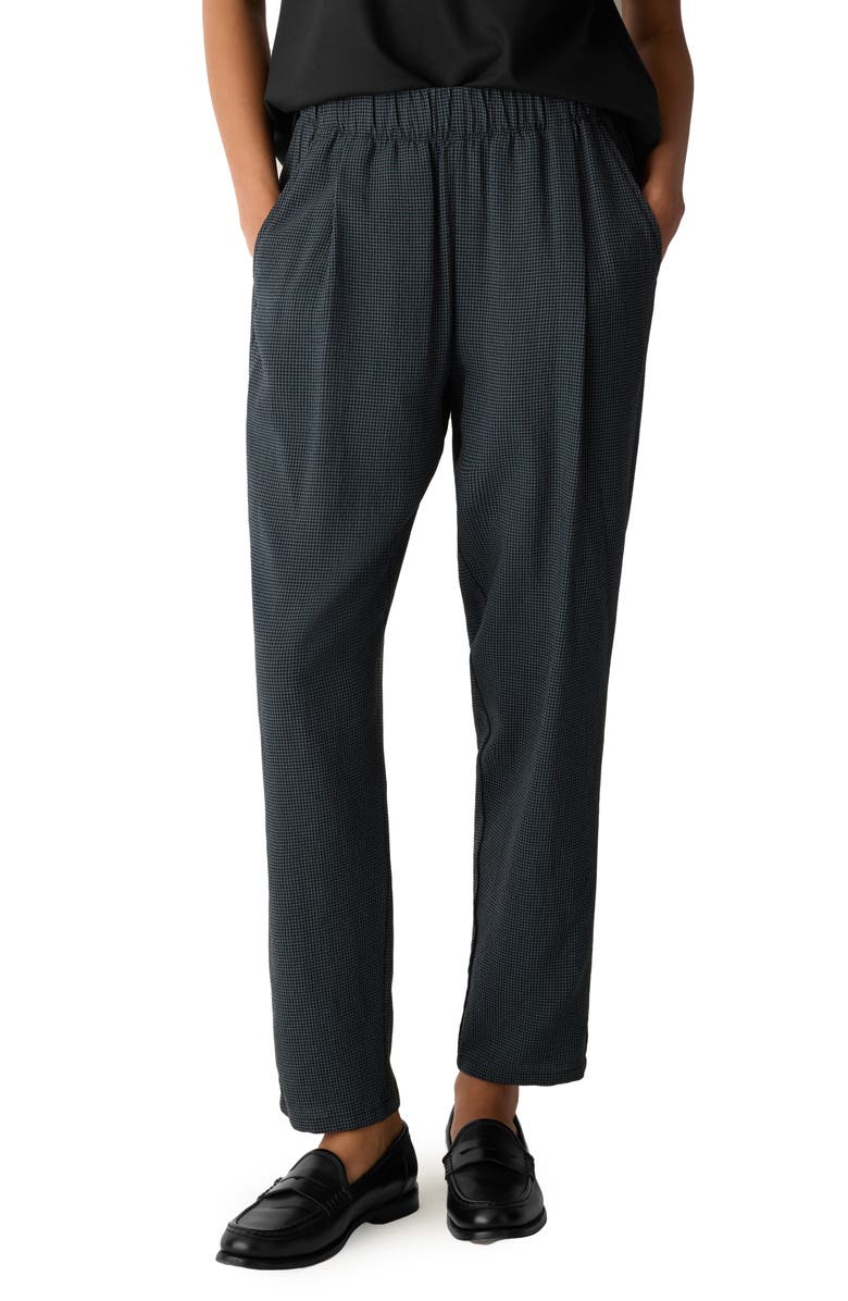 Eileen Fisher Check Tapered Ankle Pants, Main, color, 