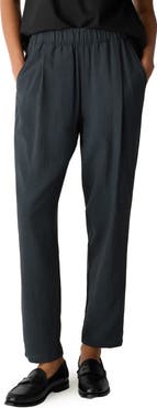Eileen Fisher Check Tapered Ankle Pants
