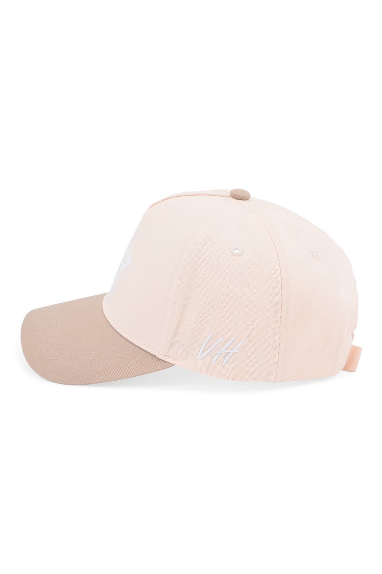 Two Tone Faux Pearl Embroidered Star Patch Baseball Cap, Alternate, color, BONE/ KHAKI
