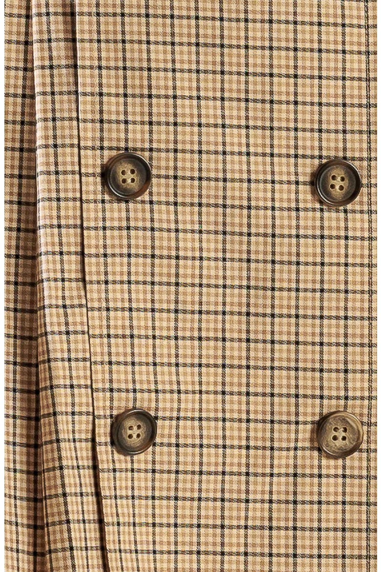 Plaid Pleated Miniskirt, Alternate, color, LIGHT BROWN