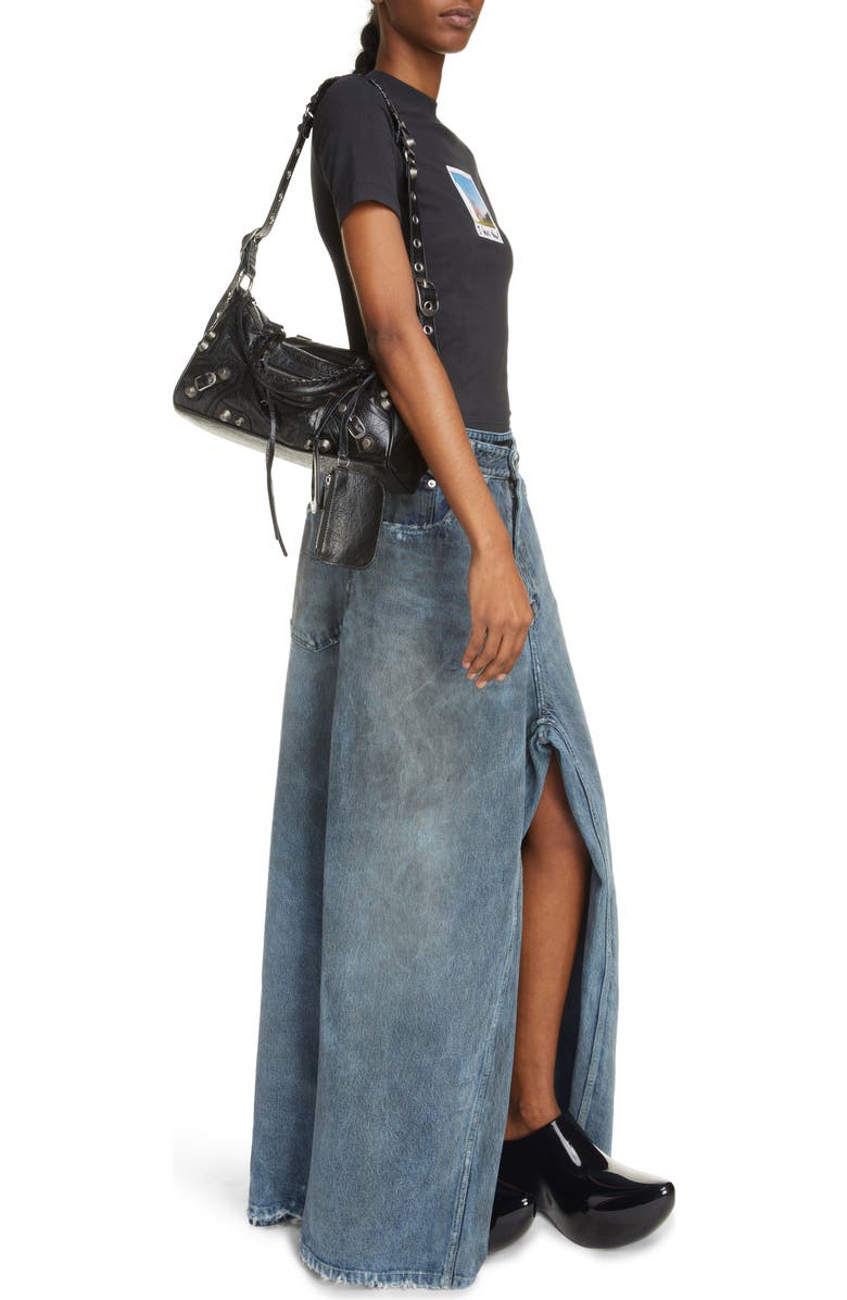 Balenciaga Neo Cagole City Leather Shoulder Bag, Alternate, color,