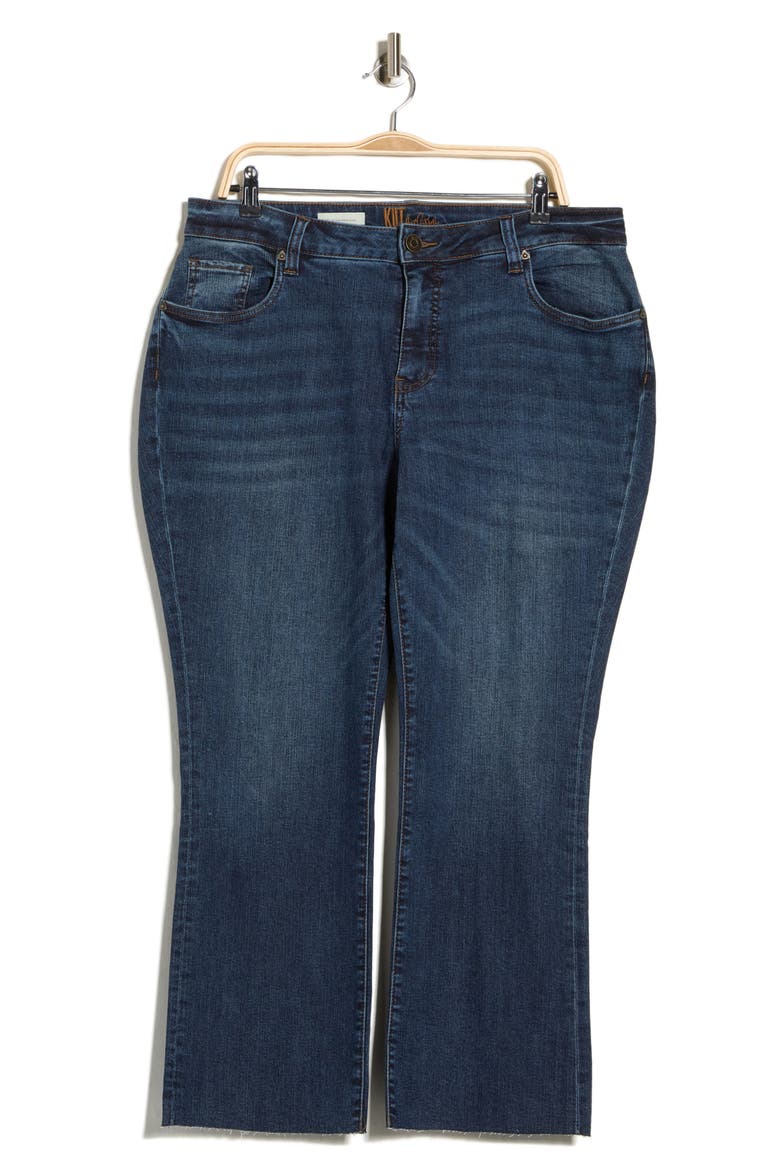 Nikki Raw Hem Mid Rise Ankle Flare Jeans, Alternate, color, AYANA